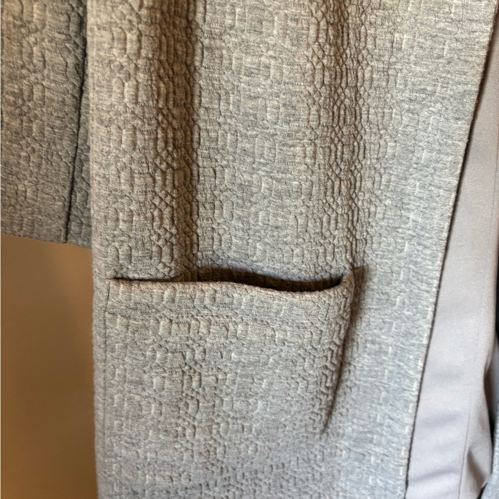 Grey Jacket - Roz & Ali - 3/4 Sleeve Ultra Soft Textured Fabric - Picture 15 of 15